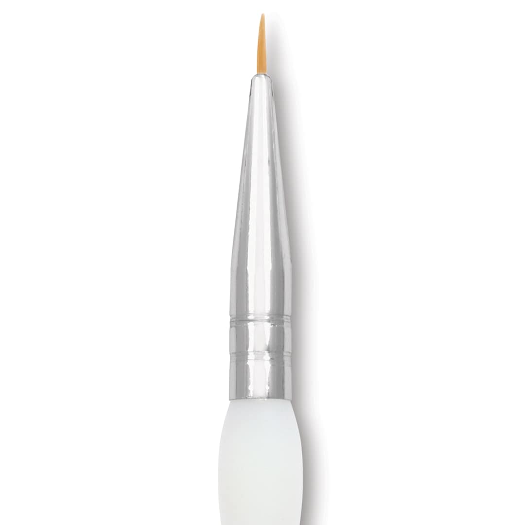 Open in modal - Royal & Langnickel Soft Grip Golden Taklon Brush - Round, Short Handle, Size 5/0, close-up