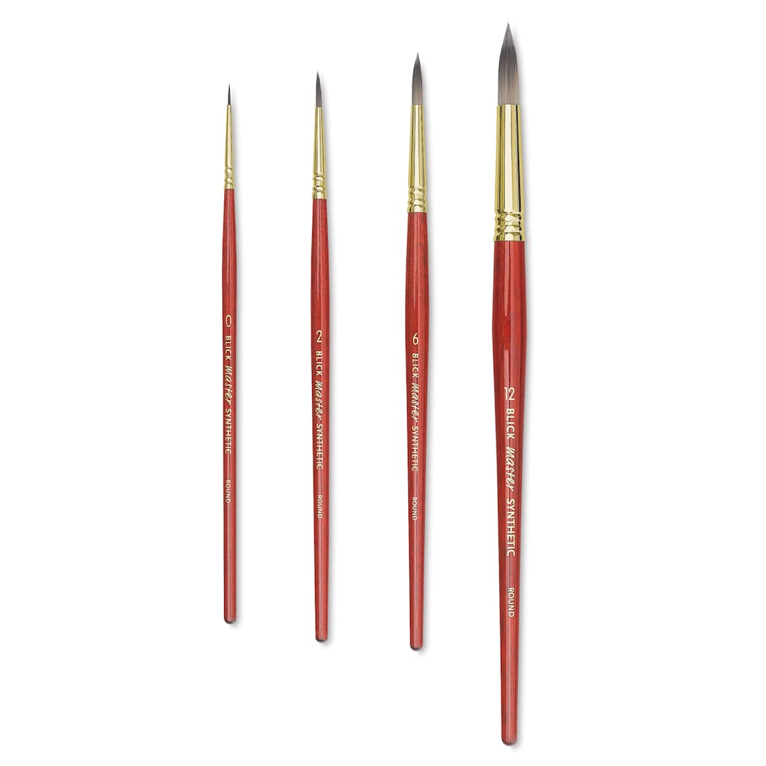 Open in modal - Blick Set of 4 Brushes - Round, Short Handle, Set of 4