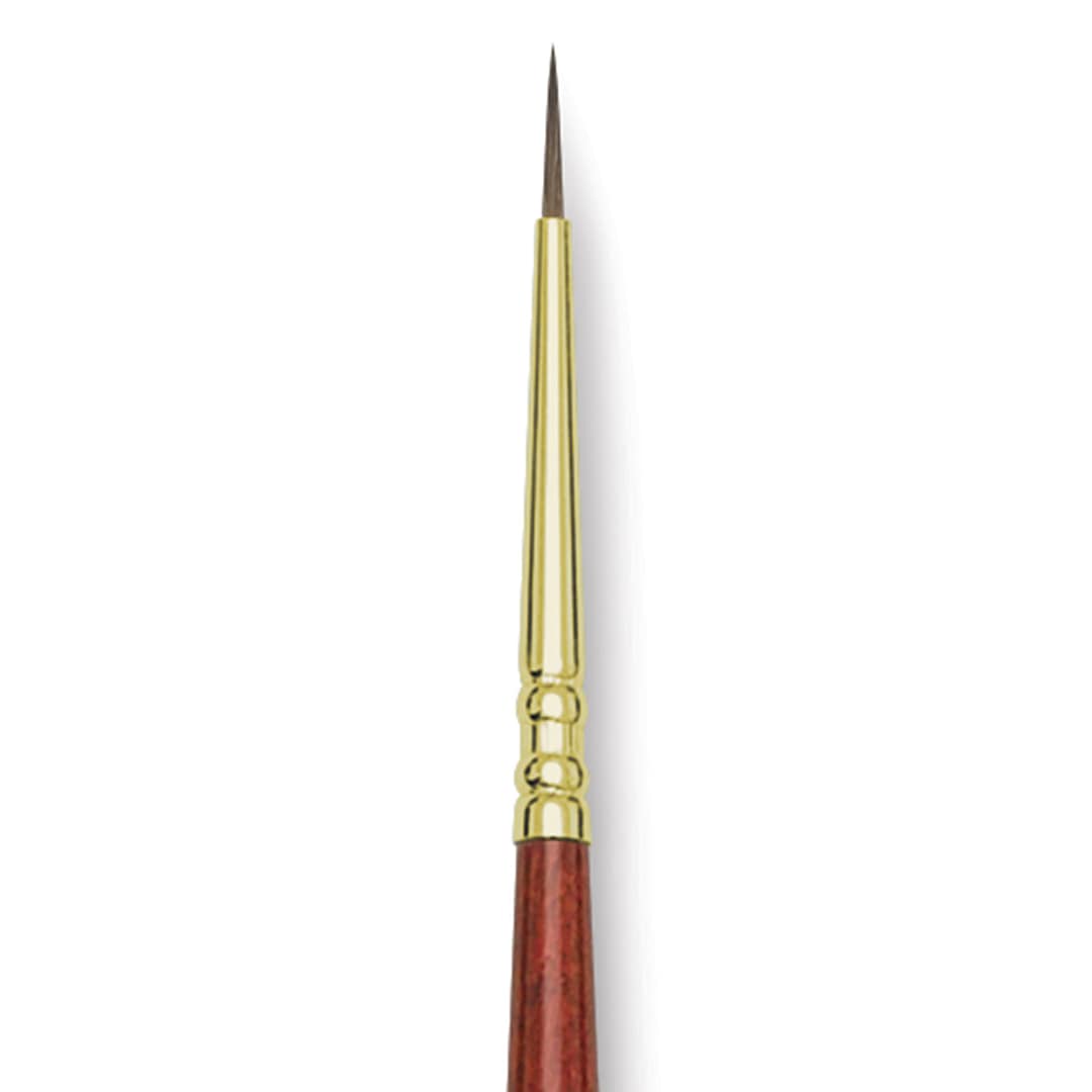 Open in modal - Blick Master Kolinsky Sable Brush - Round, Long Handle, Size 0 close up