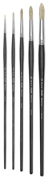 Open in modal - Blick Studio Bristle Brushes -Set of 5 Round Brushes upright