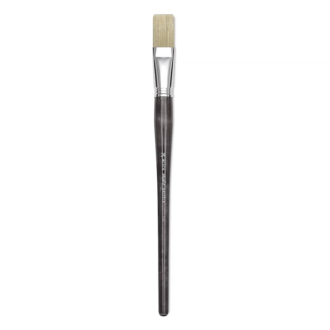 Open in modal - Blick Studio Bristle Brush - Flat, Long Handle, Size 24