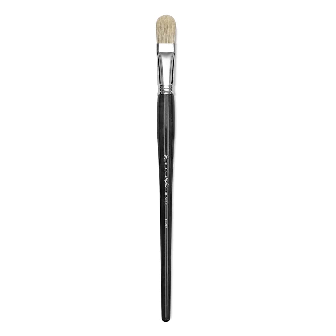Open in modal - Blick Studio Bristle Brush - Filbert, Long Handle, Size 20