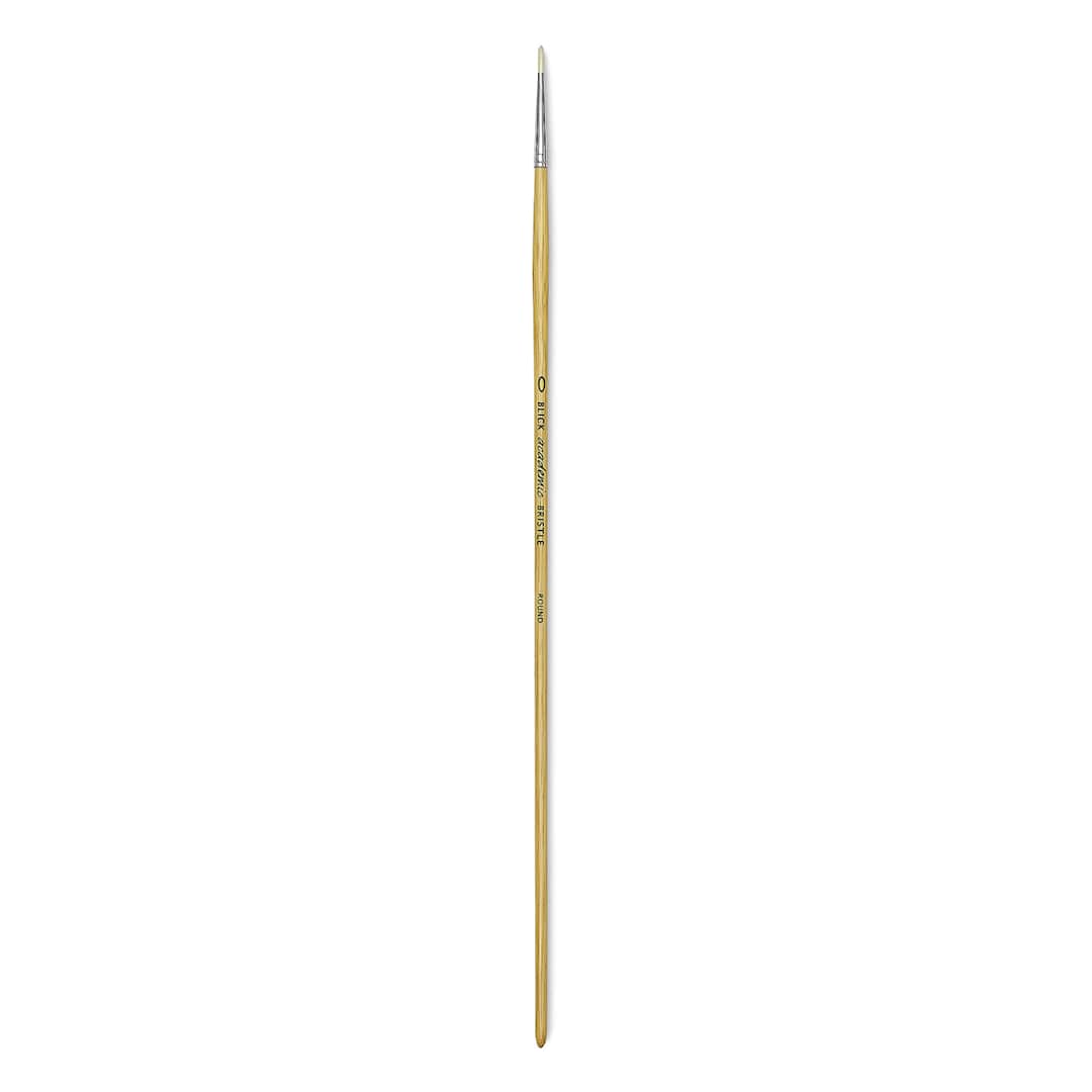 Open in modal - Blick Academic Bristle Brush - Round, Long Handle, Size 0