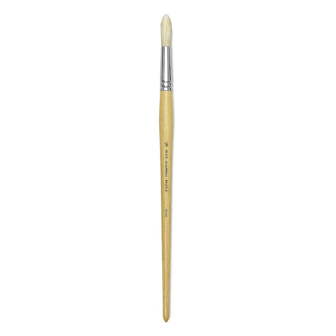 Open in modal - Blick Academic Bristle Brush - Round, Long Handle, Size 16