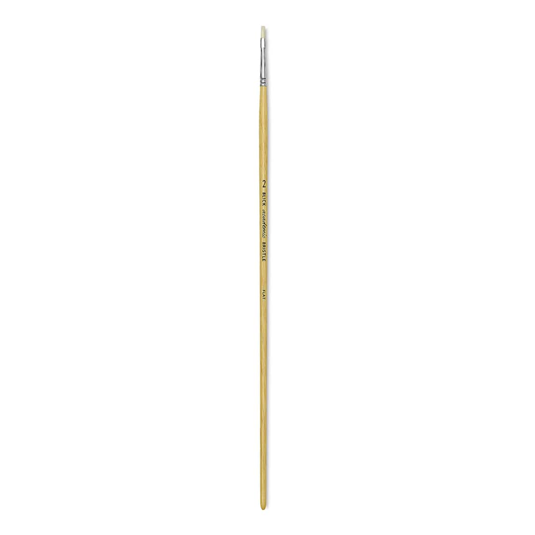 Open in modal - Blick Academic Bristle Brush - Flat, Long Handle, Size 2