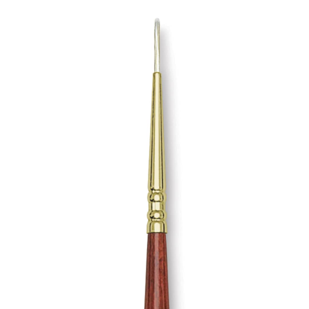 Open in modal - Blick Master Bristle Brush - Round, Long Handle, Red, Size 0 close up