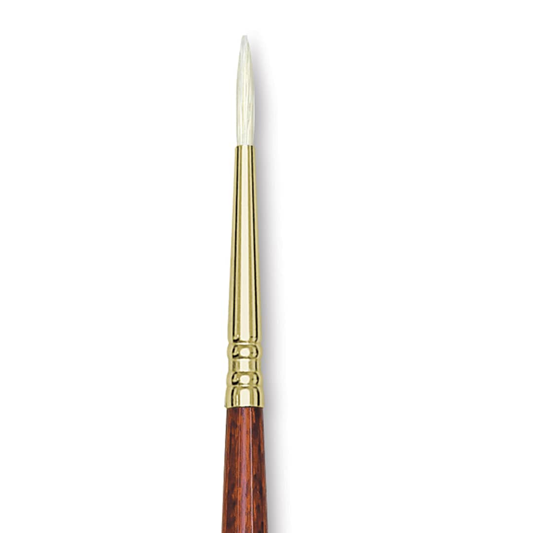 Open in modal - Blick Master Bristle Brush - Round, Long Handle, Red, Size 1 close up