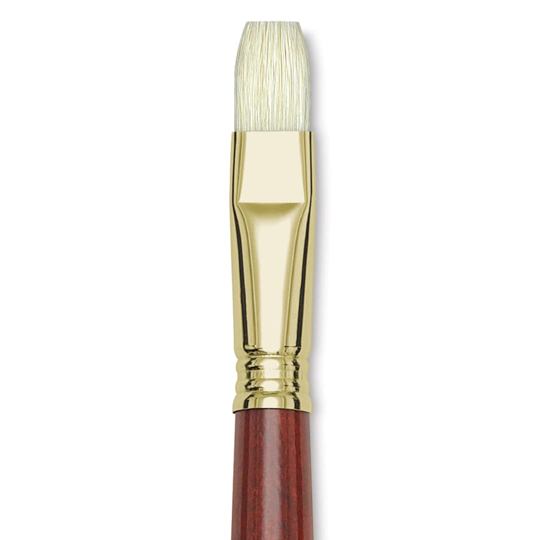 Open in modal - Blick Master Bristle Brush - Bright, Long Handle, Size 16 close up