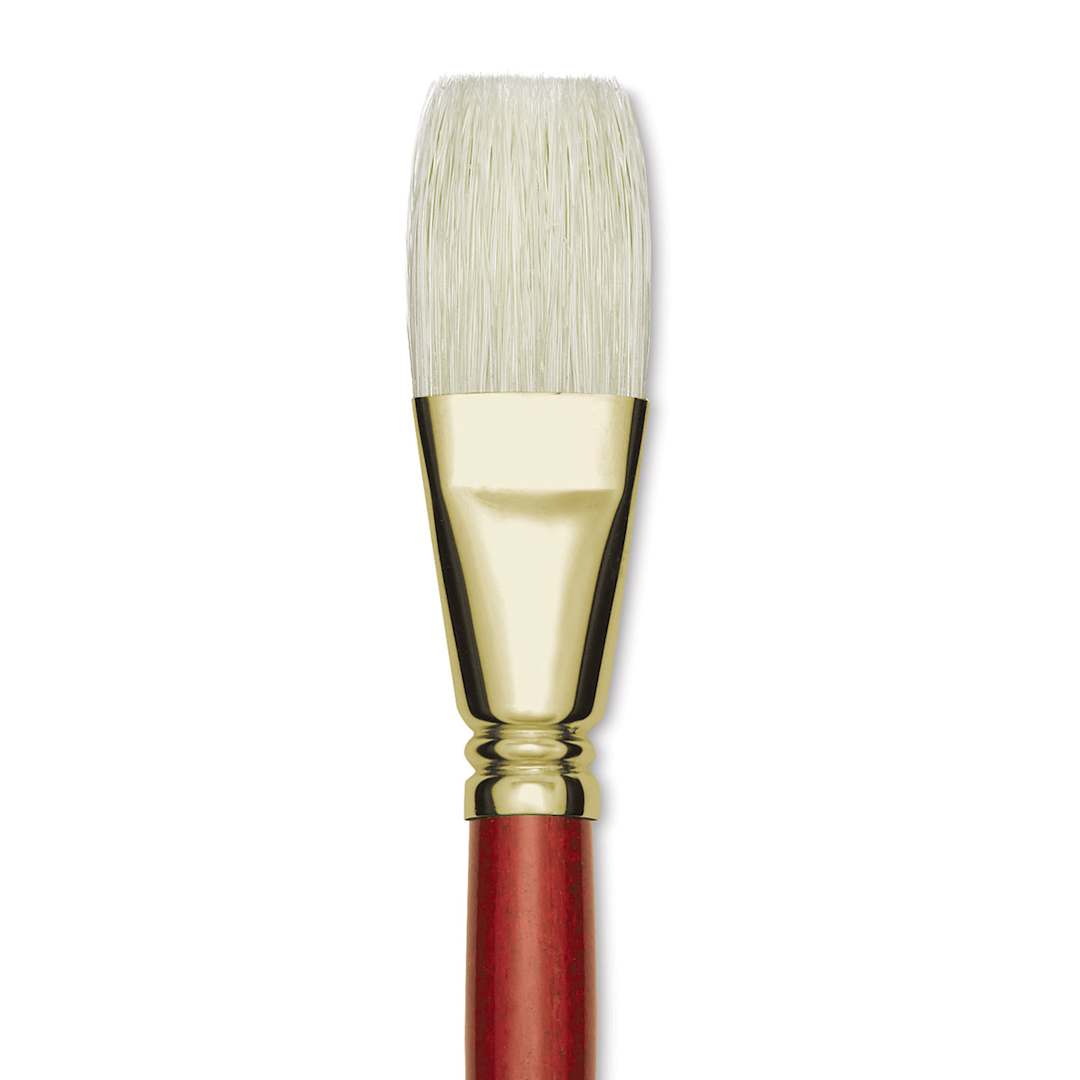 Open in modal - Blick Master Bristle Brush - Bright, Long Handle, Size 28 close up