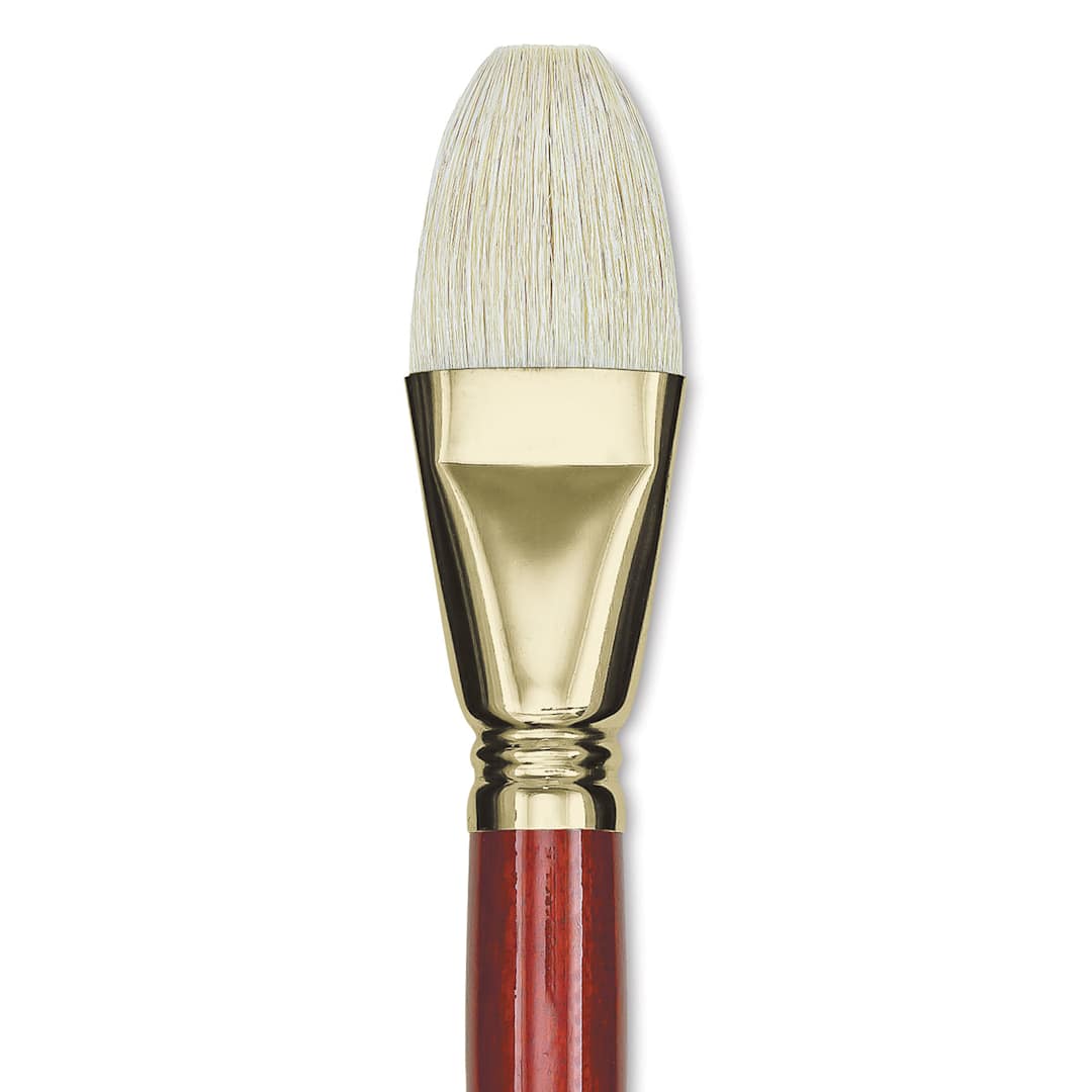 Open in modal - Blick Master Bristle Brush - Bright, Long Handle, Size 30 close up