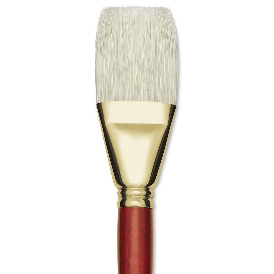 Open in modal - Blick Master Bristle Brush - Bright, Long Handle, Size 32 close up