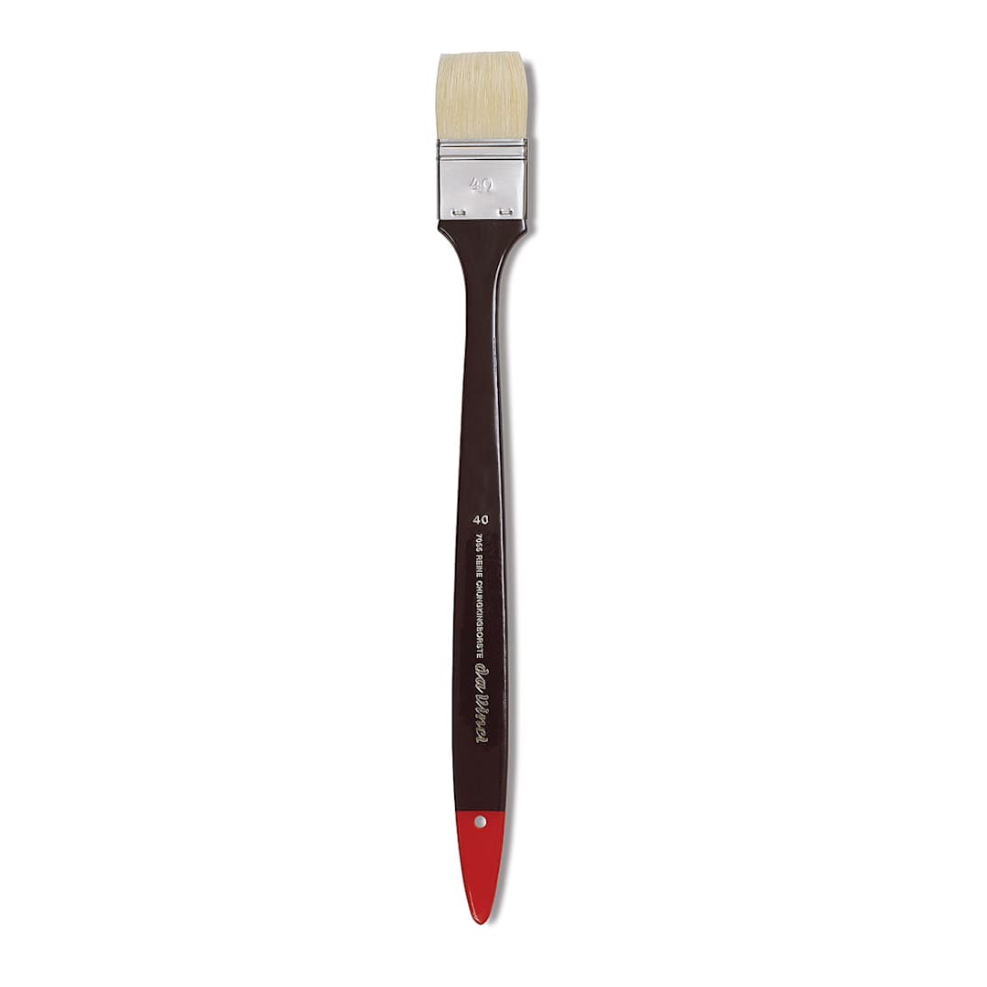 Open in modal - Da Vinci Maestro 2 Hog Bristle Spalter Brush - Flat, Long Handle, Size 40