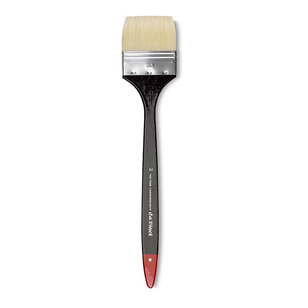 Open in modal - Da Vinci Maestro 2 Hog Bristle Spalter Brush - Flat, Long Handle, Size 80