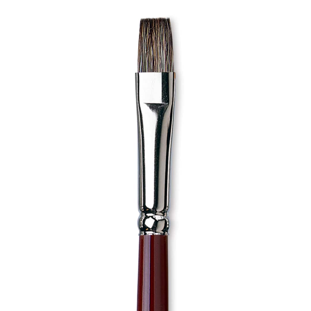 Open in modal - Da Vinci Black Sable Brush - Bright, Long Handle, Size 10 close up
