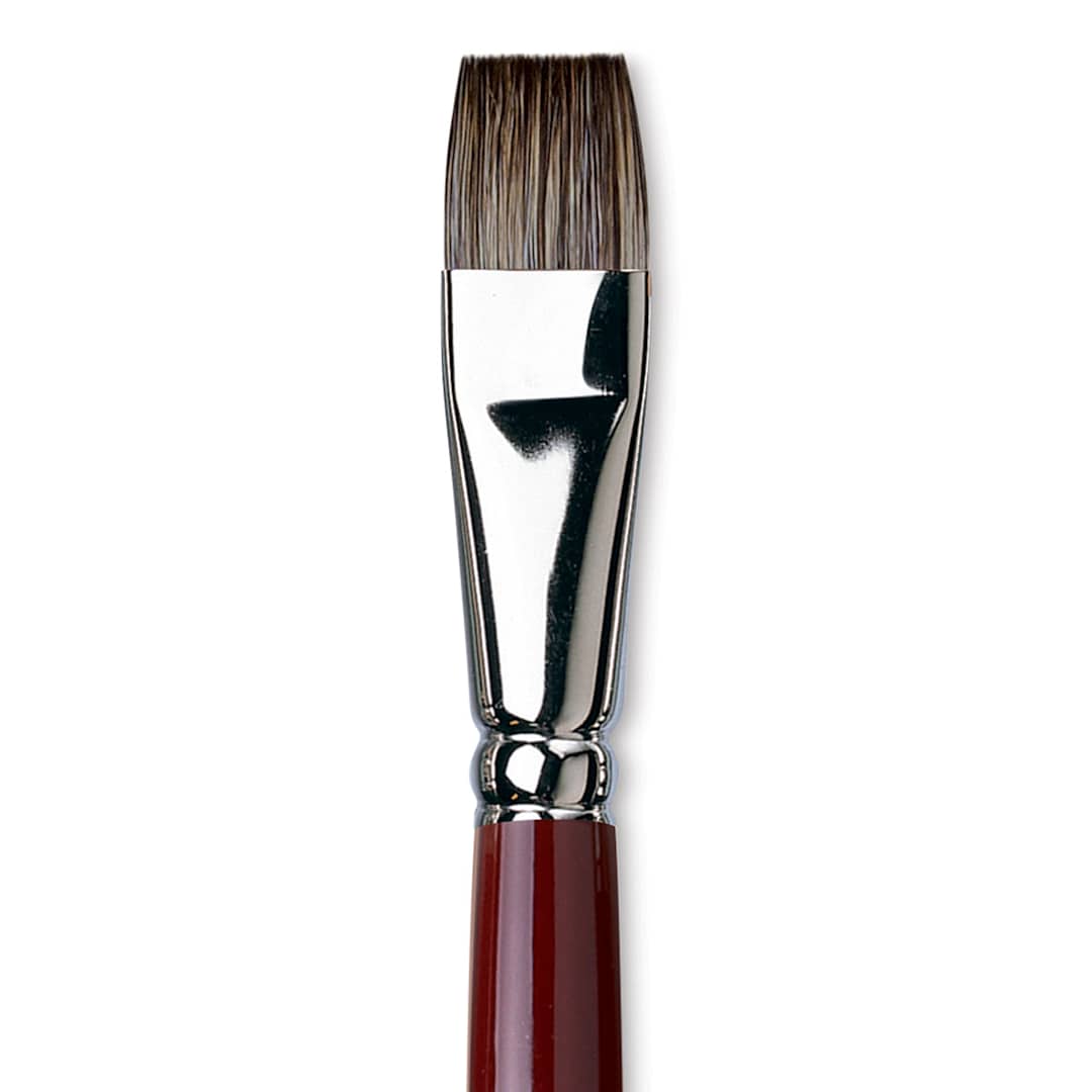 Open in modal - Da Vinci Black Sable Brush - Bright, Long Handle, Size 16 close up
