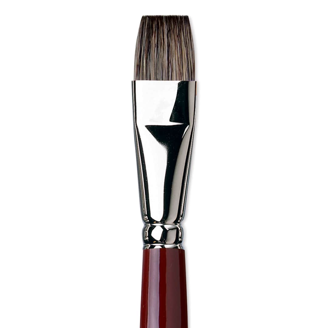 Open in modal - Da Vinci Black Sable Brush - Bright, Long Handle, Size 18 close up