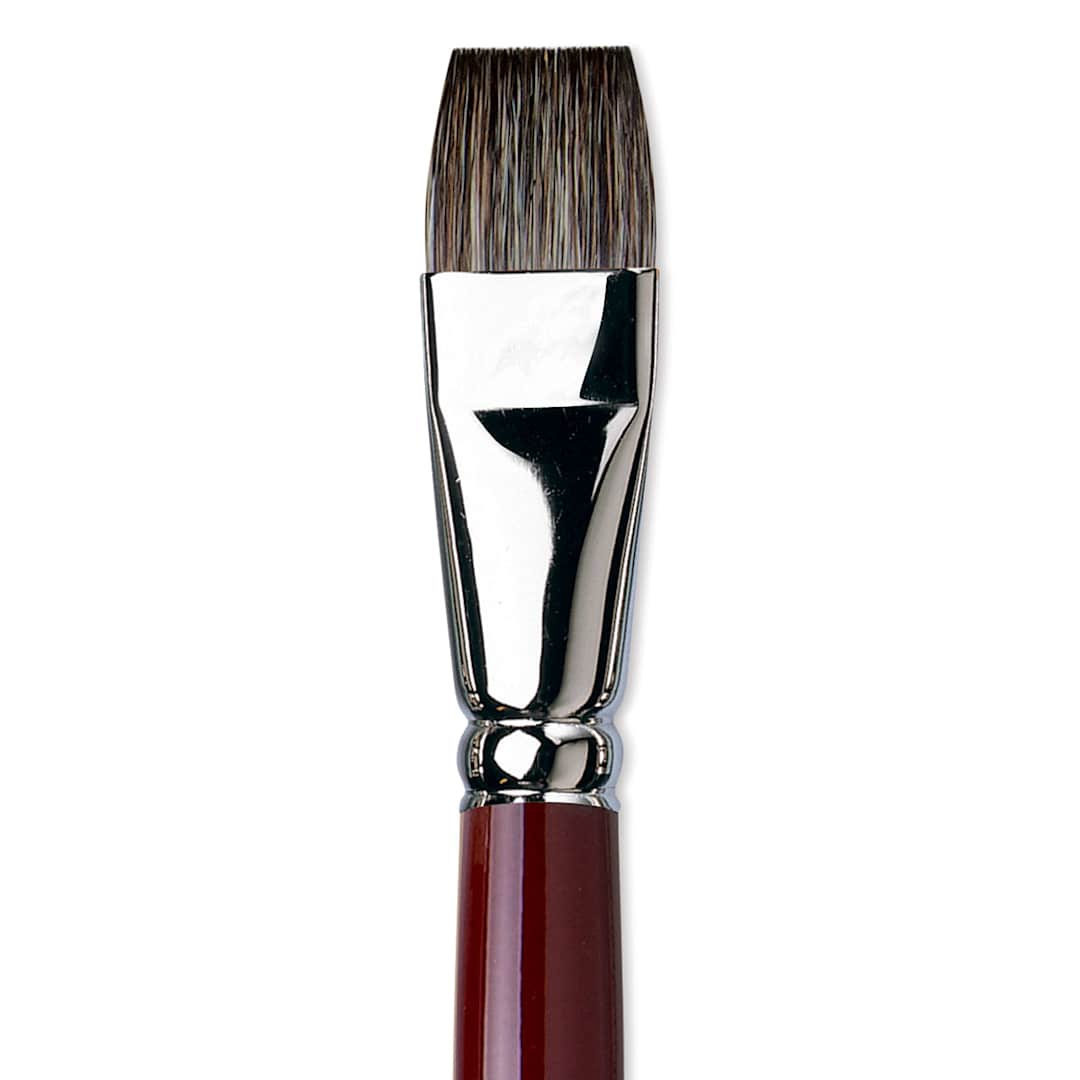 Open in modal - Da Vinci Black Sable Brush - Bright, Long Handle, Size 20 close up