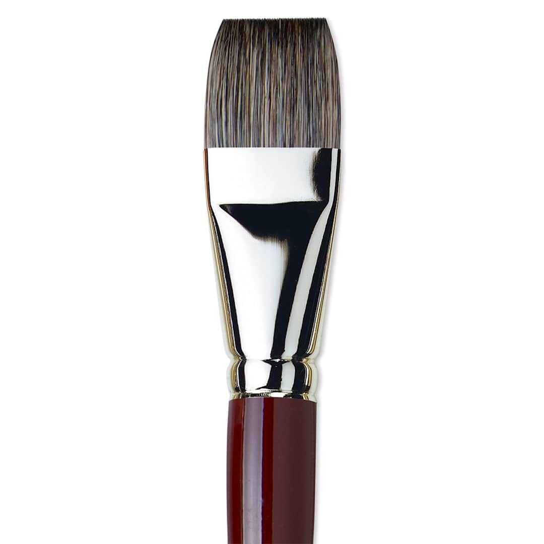 Open in modal - Da Vinci Black Sable Brush - Bright, Long Handle, Size 30 close up