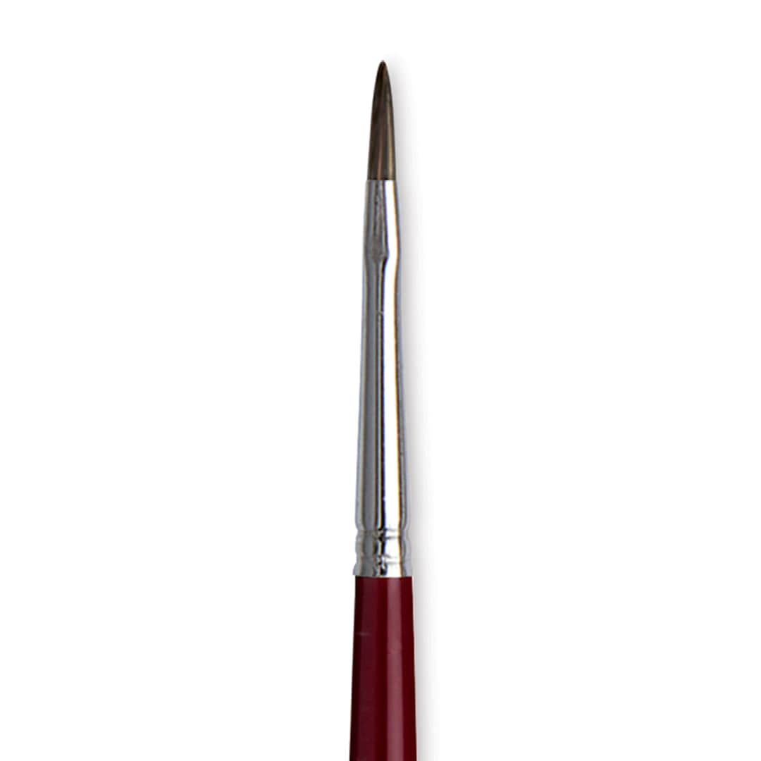Open in modal - Da Vinci Black Sable Brush - Regular Filbert, Long Handle, Size 1 close up