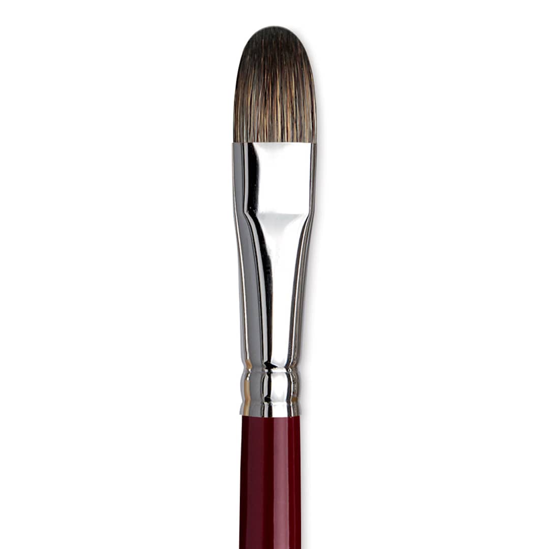 Open in modal - Da Vinci Black Sable Brush - Regular Filbert, Long Handle, Size 14 close up