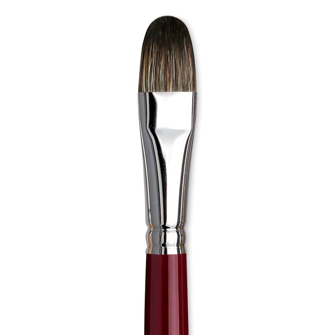 Open in modal - Da Vinci Black Sable Brush - Regular Filbert, Long Handle, Size 16 close up