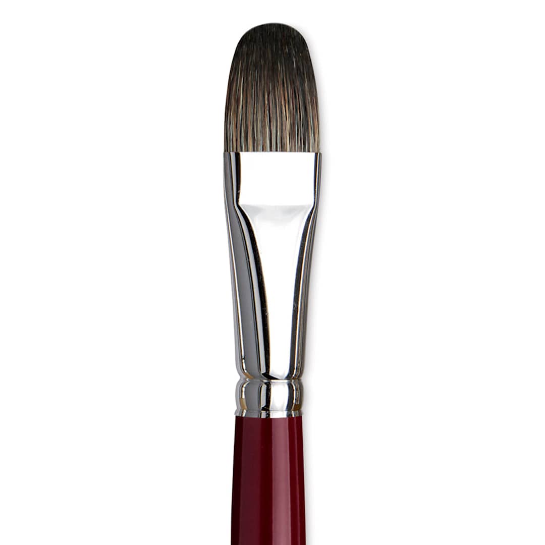Open in modal - Da Vinci Black Sable Brush - Regular Filbert, Long Handle, Size 18 close up