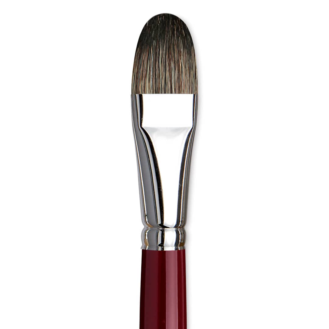 Open in modal - Da Vinci Black Sable Brush - Regular Filbert, Long Handle, Size 20 close up