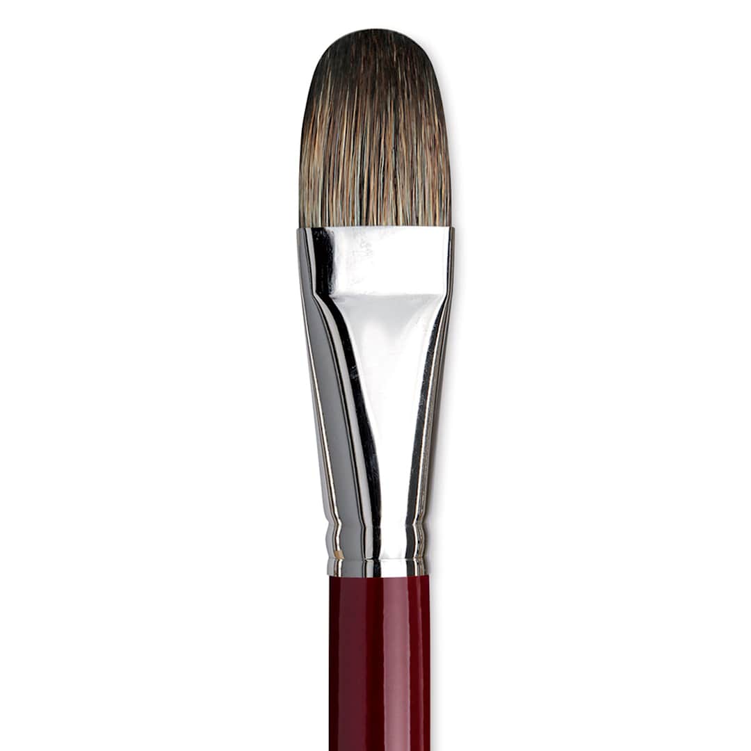 Open in modal - Da Vinci Black Sable Brush - Regular Filbert, Long Handle, Size 22 close up