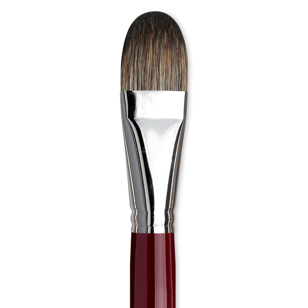 Open in modal - Da Vinci Black Sable Brush - Regular Filbert, Long Handle, Size 24 close up