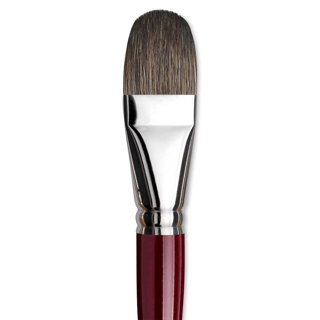Open in modal - Da Vinci Black Sable Brush - Regular Filbert, Long Handle, Size 30 close up