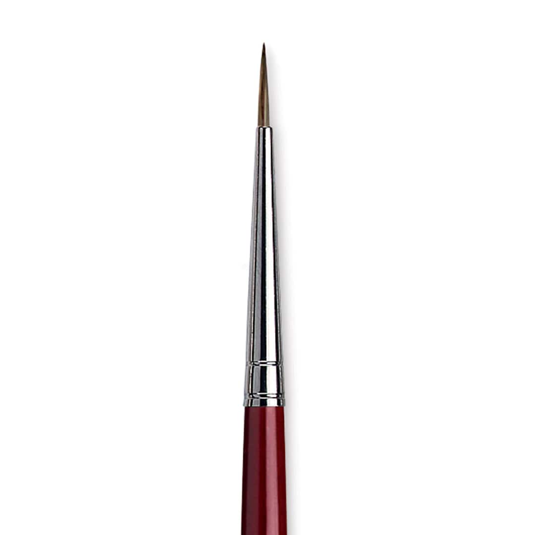 Open in modal - Da Vinci Black Sable Brush - Round, Long Handle, Size 0 close up