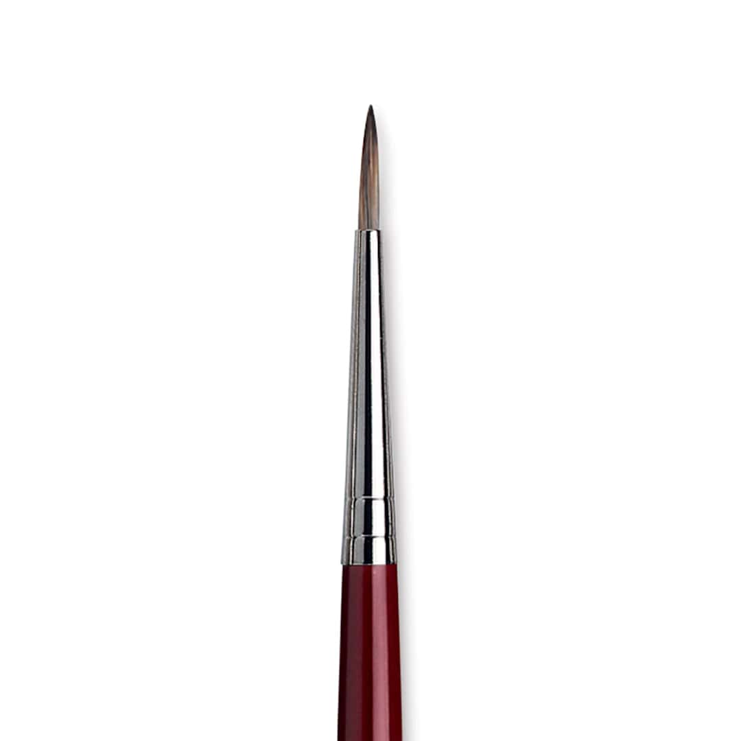 Open in modal - Da Vinci Black Sable Brush - Round, Long Handle, Size 6 close up