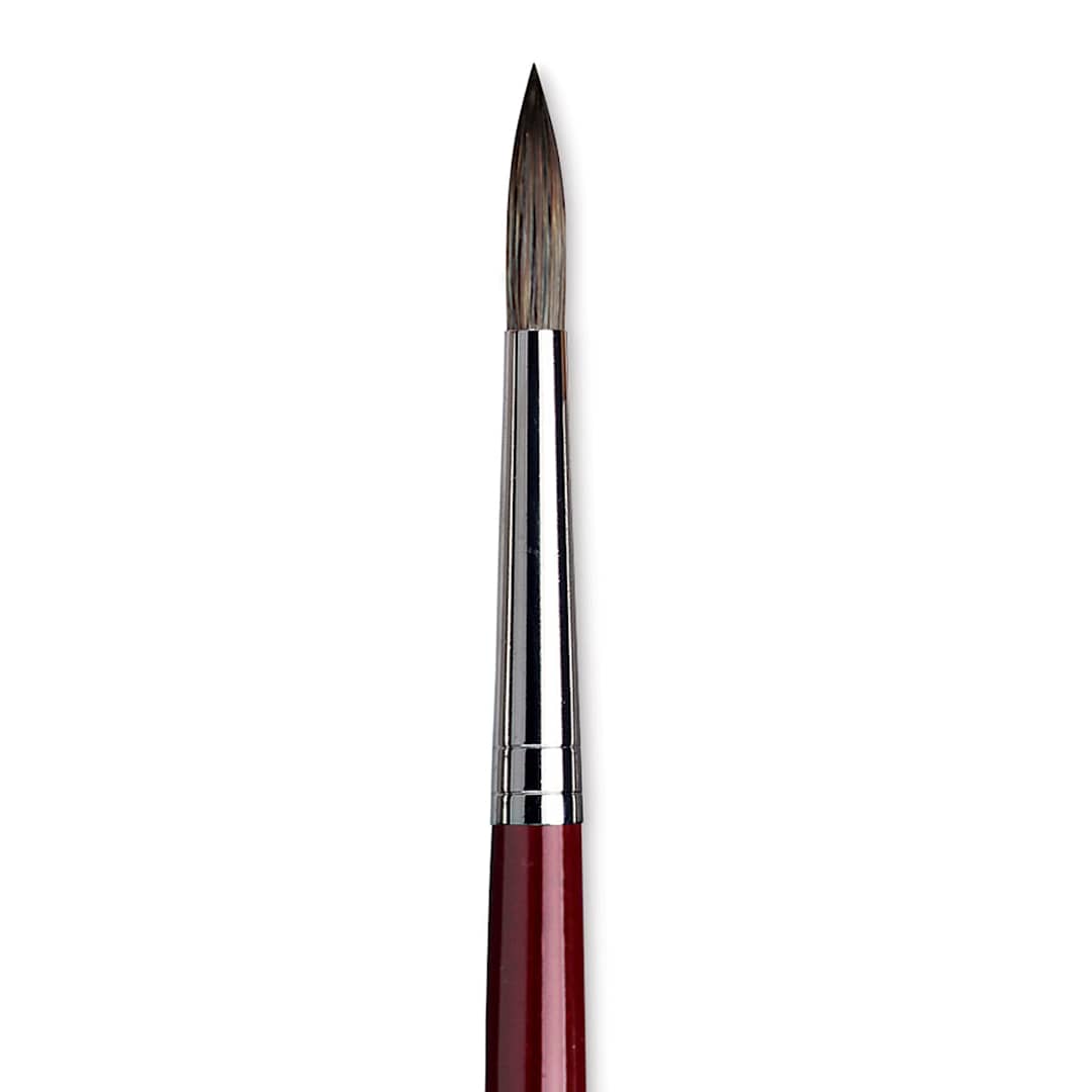 Open in modal - Da Vinci Black Sable Brush - Round, Long Handle, Size 14 close up