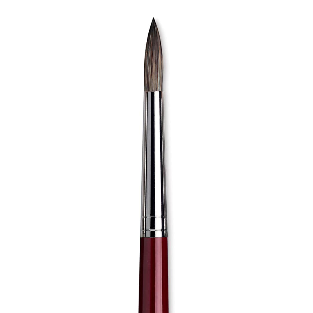 Open in modal - Da Vinci Black Sable Brush - Round, Long Handle, Size 16 close up