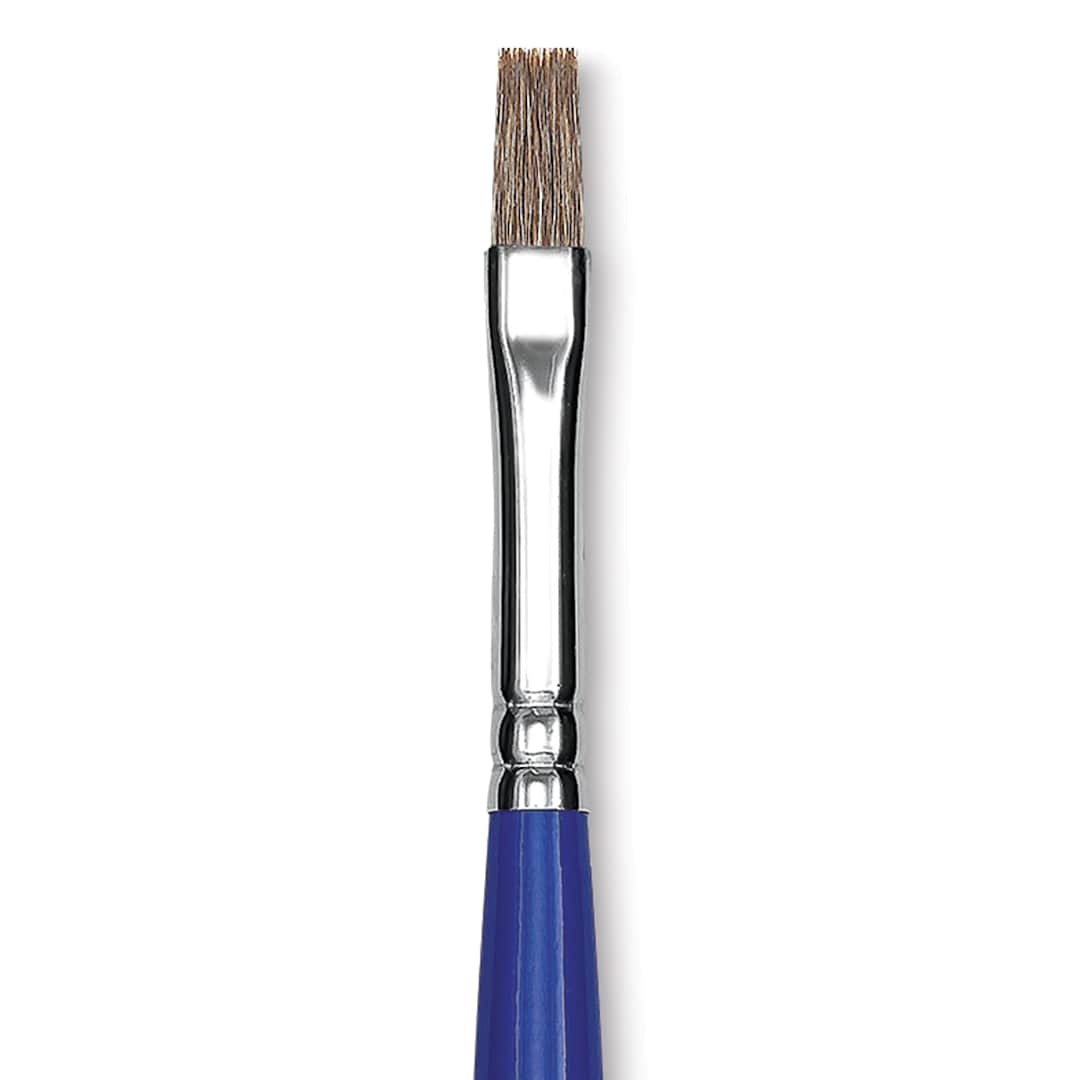 Open in modal - Blick Scholastic Ox Hair Brush - Bright, Long Handle, Size 8 close up