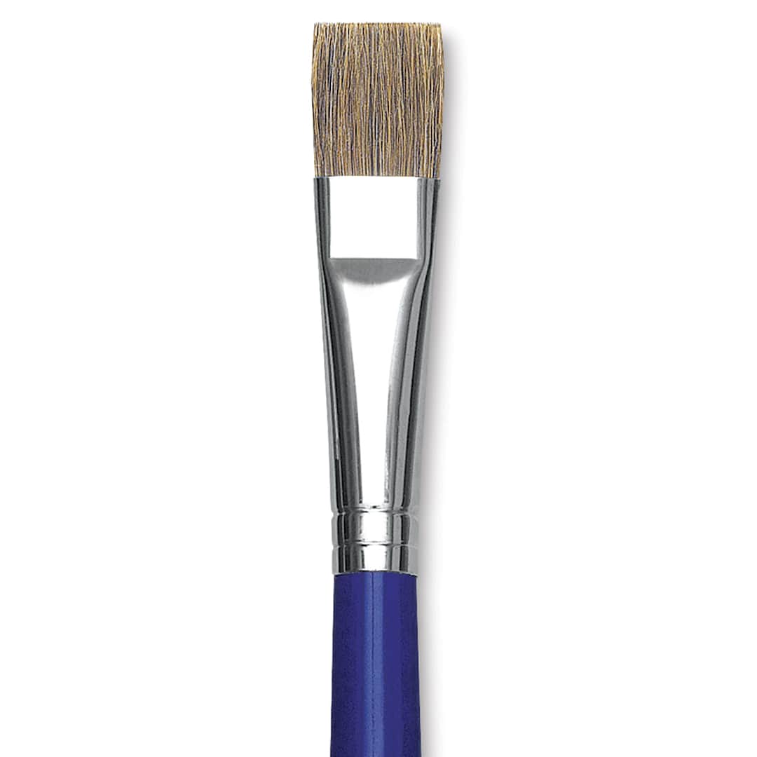 Open in modal - Blick Scholastic Ox Hair Brush - Bright, Long Handle, Size 16 close up