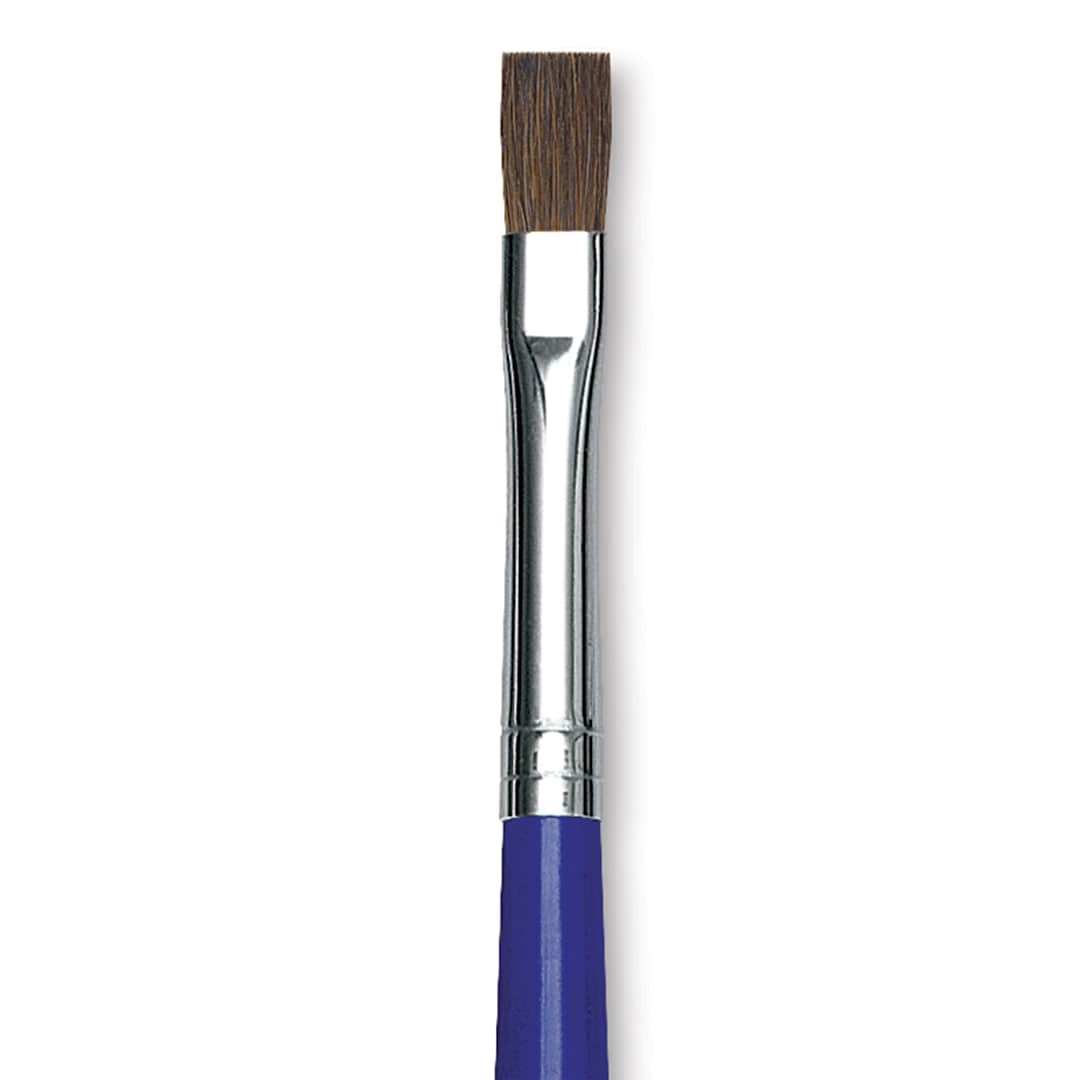 Open in modal - Blick Scholastic Red Sable Brush - Bright, Long Handle, Size 8 close up