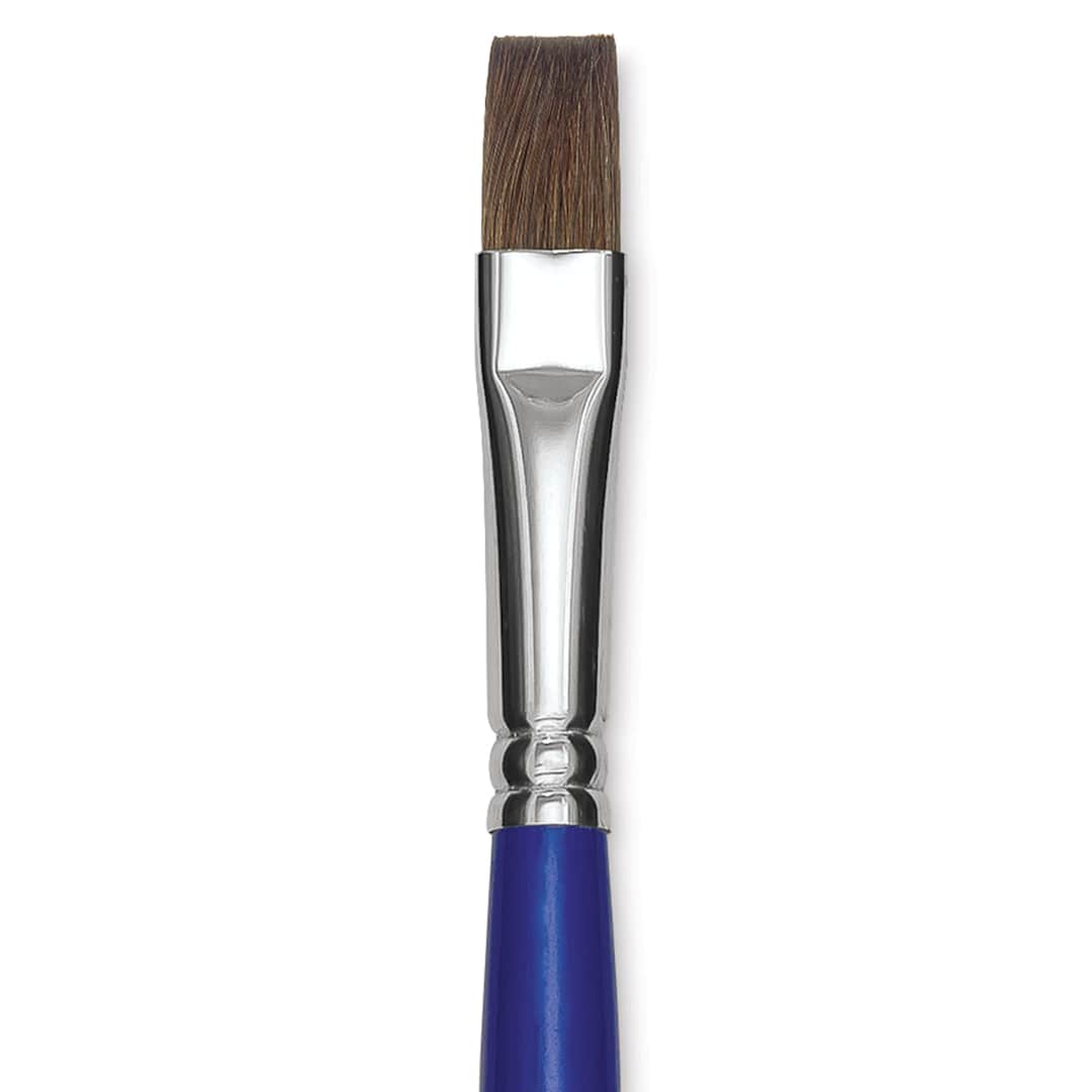 Open in modal - Blick Scholastic Red Sable Brush - Bright, Long Handle, Size 12 close up