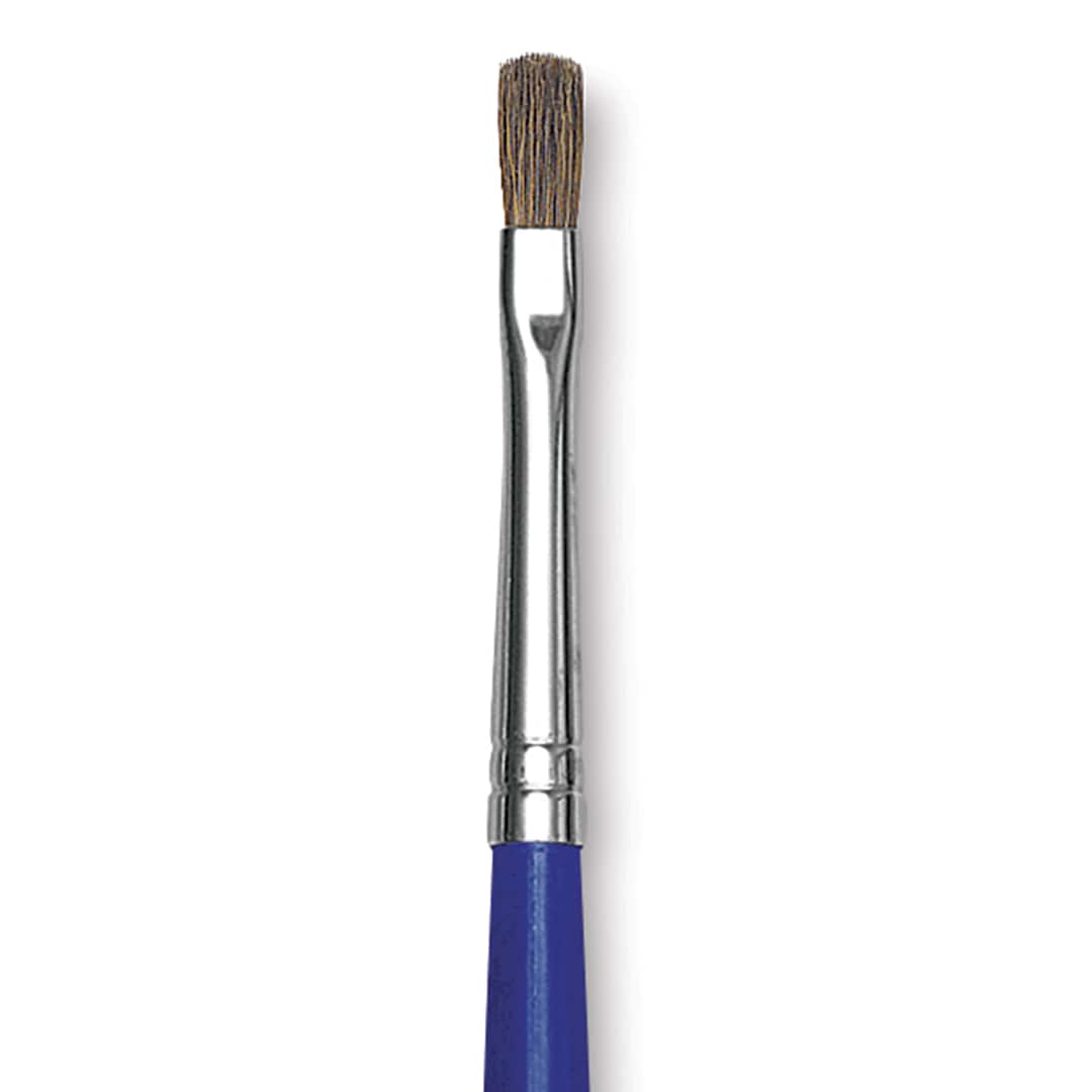 Open in modal - Blick Scholastic Red Sable Brush - Filbert, Long Handle, Size 4 close up