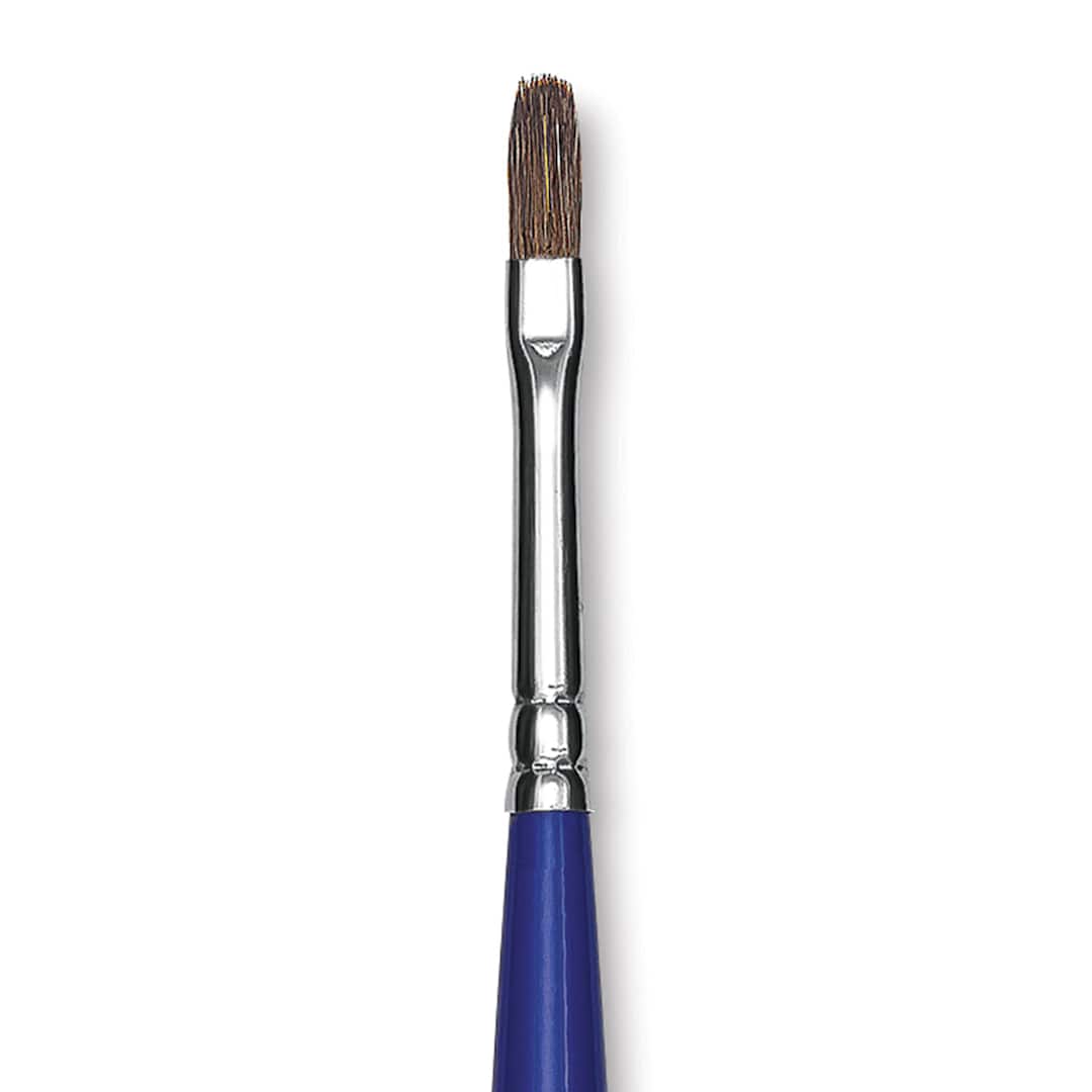 Open in modal - Blick Scholastic Red Sable Brush - Filbert, Long Handle, Size 6 close up