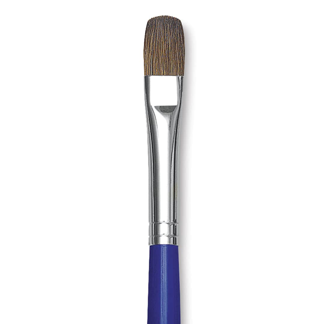 Open in modal - Blick Scholastic Red Sable Brush - Filbert, Long Handle, Size 10 close up