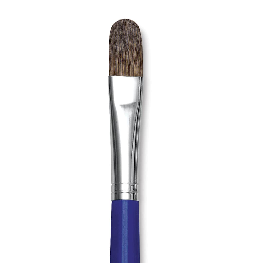 Open in modal - Blick Scholastic Red Sable Brush - Filbert, Long Handle, Size 14 close up