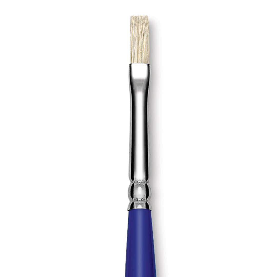 Open in modal - Blick Scholastic White Bristle Brush - Flat, Size 4 close up