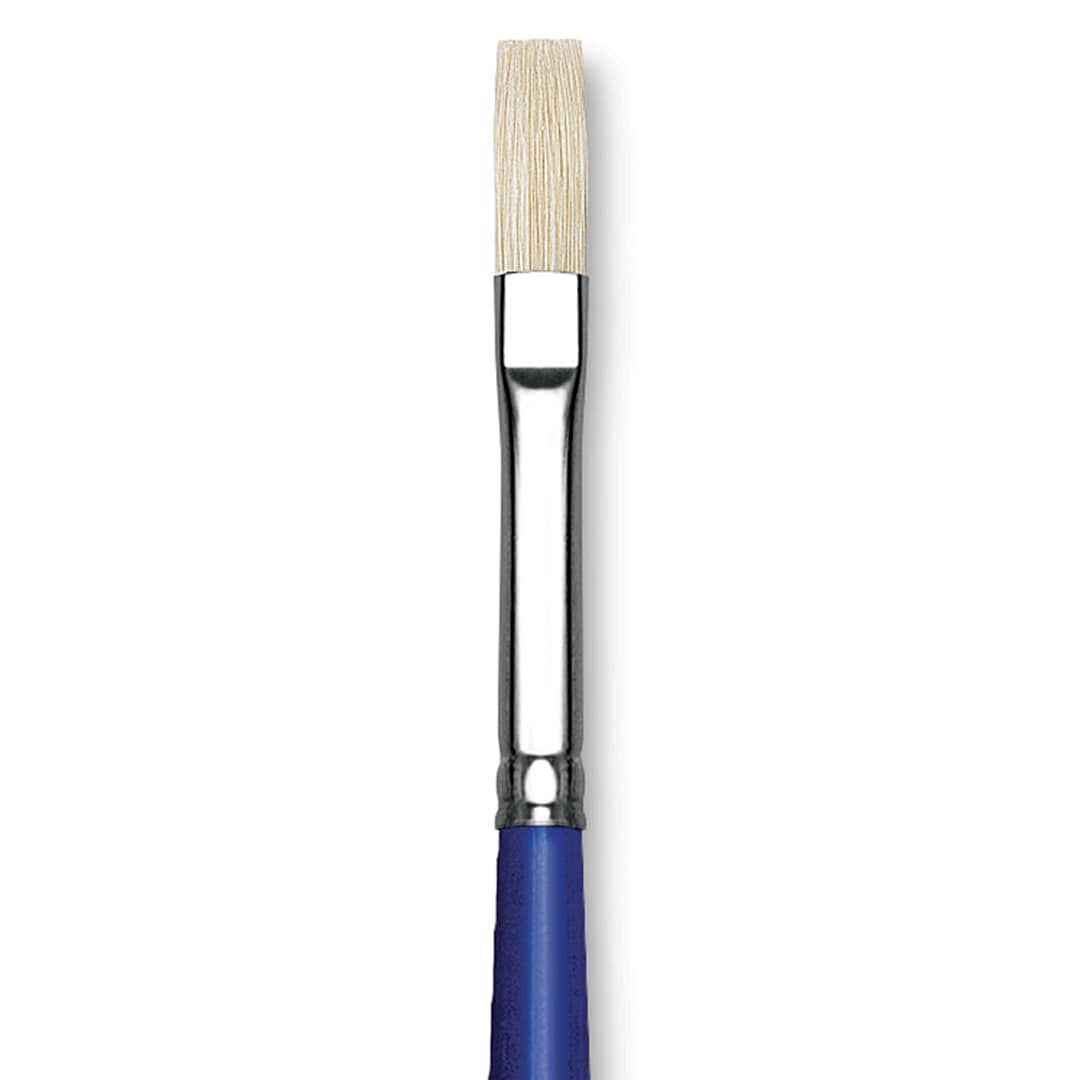 Open in modal - Blick Scholastic White Bristle Brush - Flat, Size 6 close up