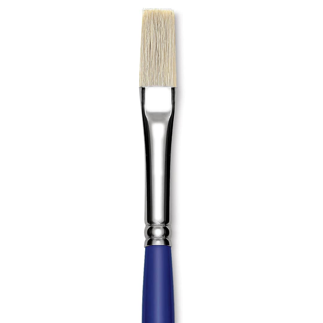 Open in modal - Blick Scholastic White Bristle Brush - Flat, Size 12 close up