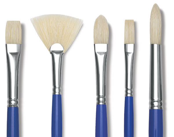 Open in modal - Blick Scholastic White Bristle Brushes and Sets