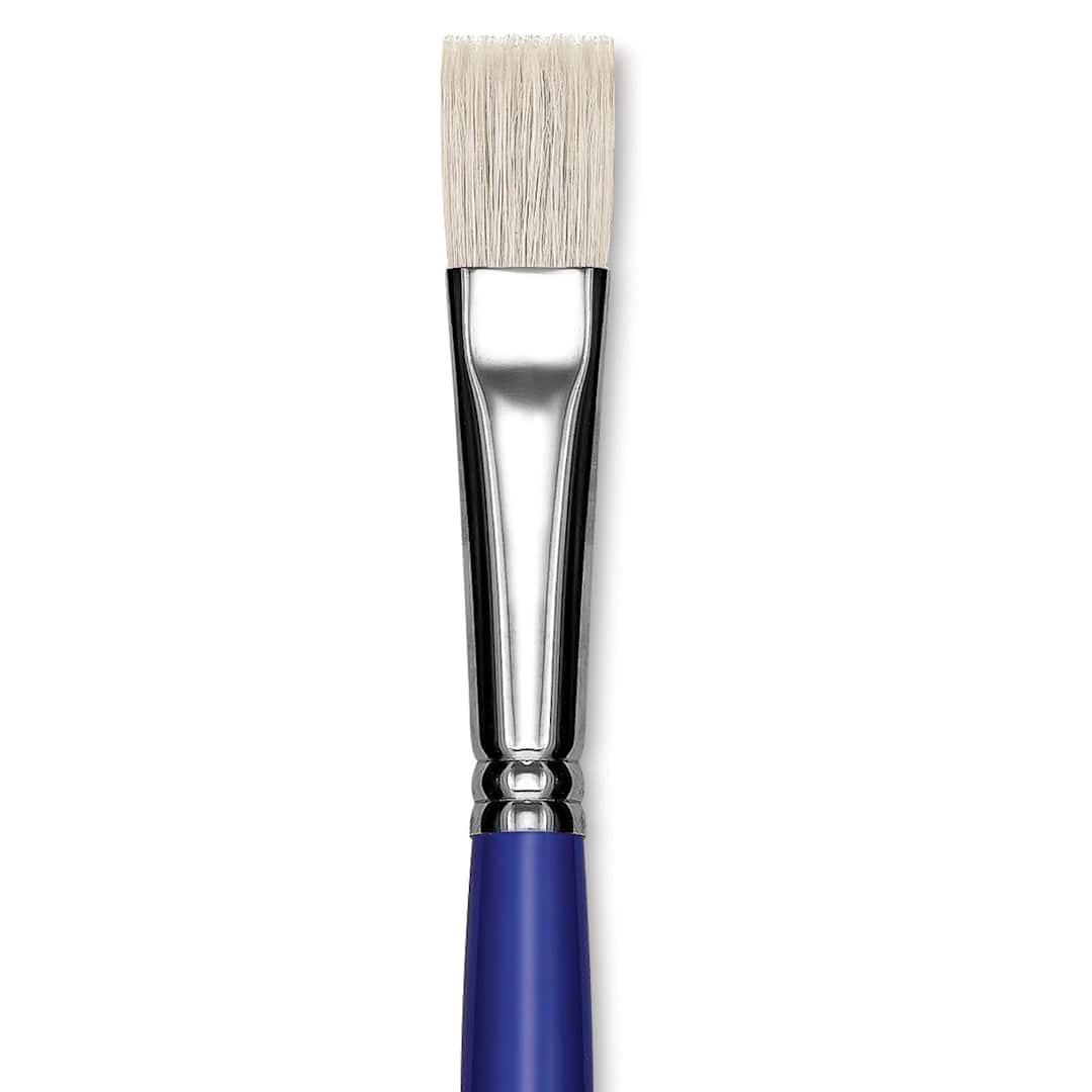 Open in modal - Blick Scholastic White Bristle Brush - Bright, Size 16 close up
