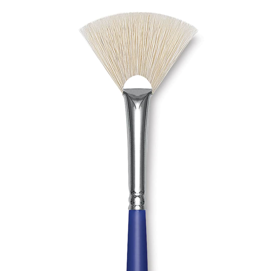 Open in modal - Blick Scholastic White Bristle Brush - Fan, Size 2 close up