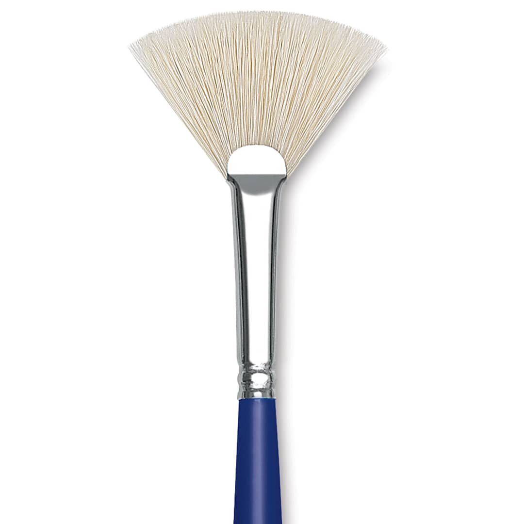 Open in modal - Blick Scholastic White Bristle Brush - Fan, Size 4 close up