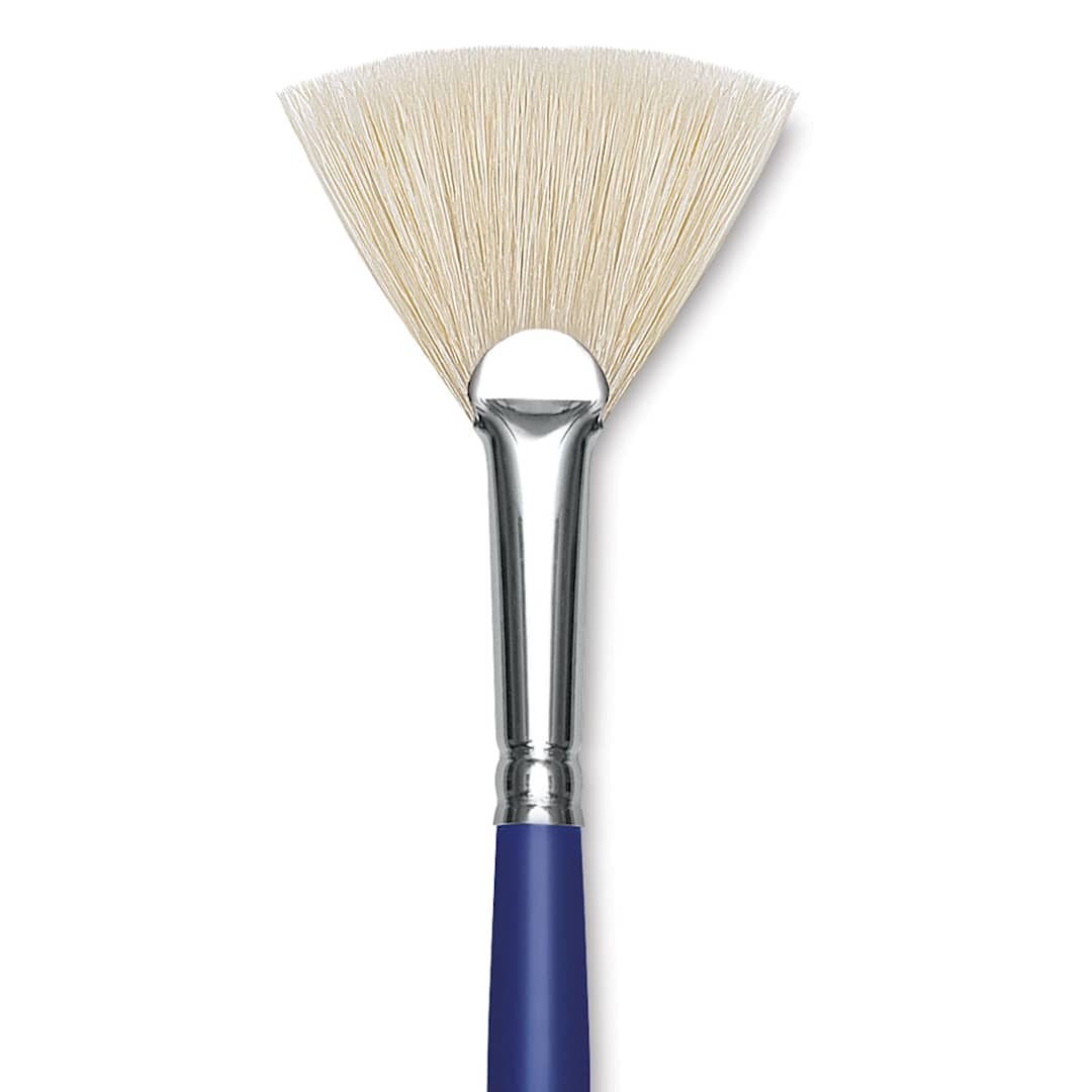 Open in modal - Blick Scholastic White Bristle Brush - Fan, Size 6 close up